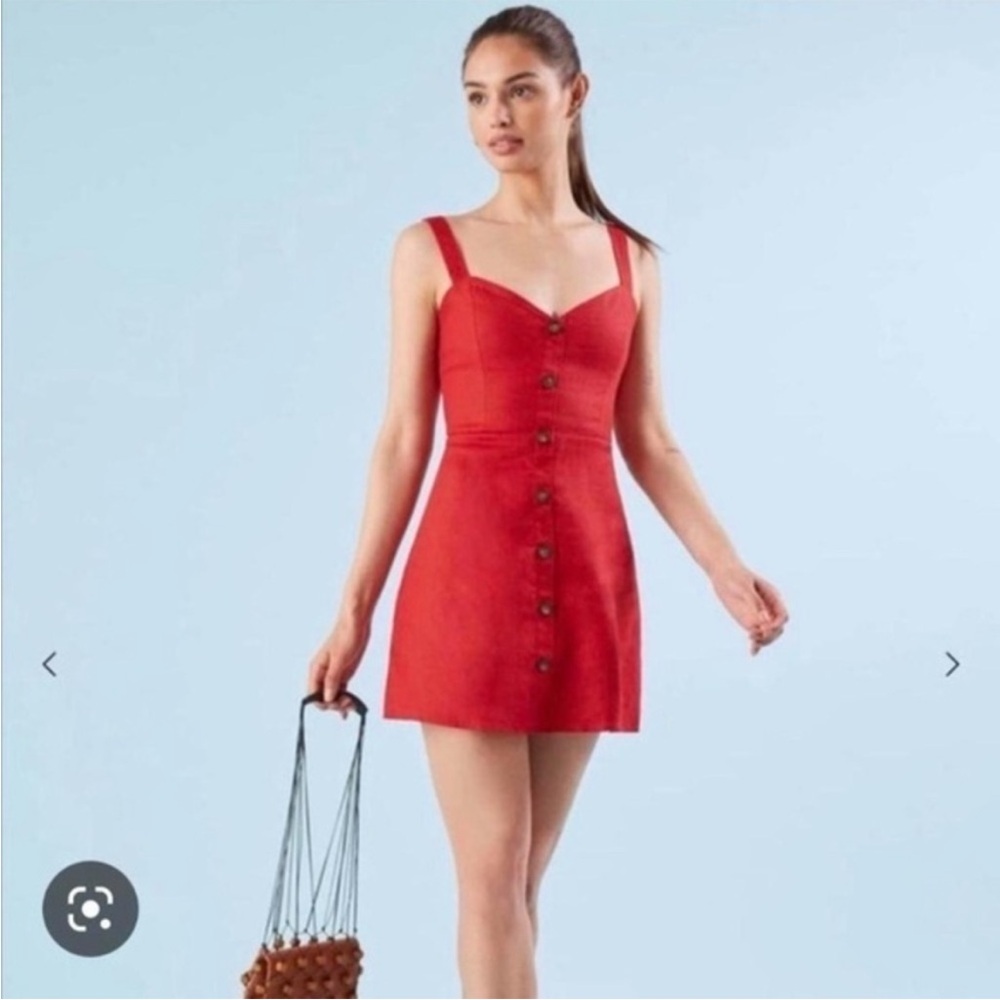 Reformation red linen dress